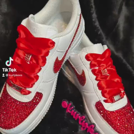 Custom Blinged Air Force Ones/ Authentic Nike Shoes/ Hand placed Crystal Stones/