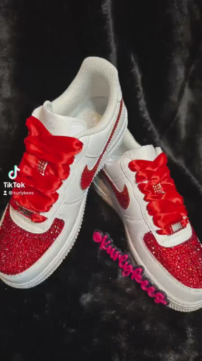 Custom Blinged Air Force Ones/ Authentic Nike Shoes/ Hand placed Crystal Stones/