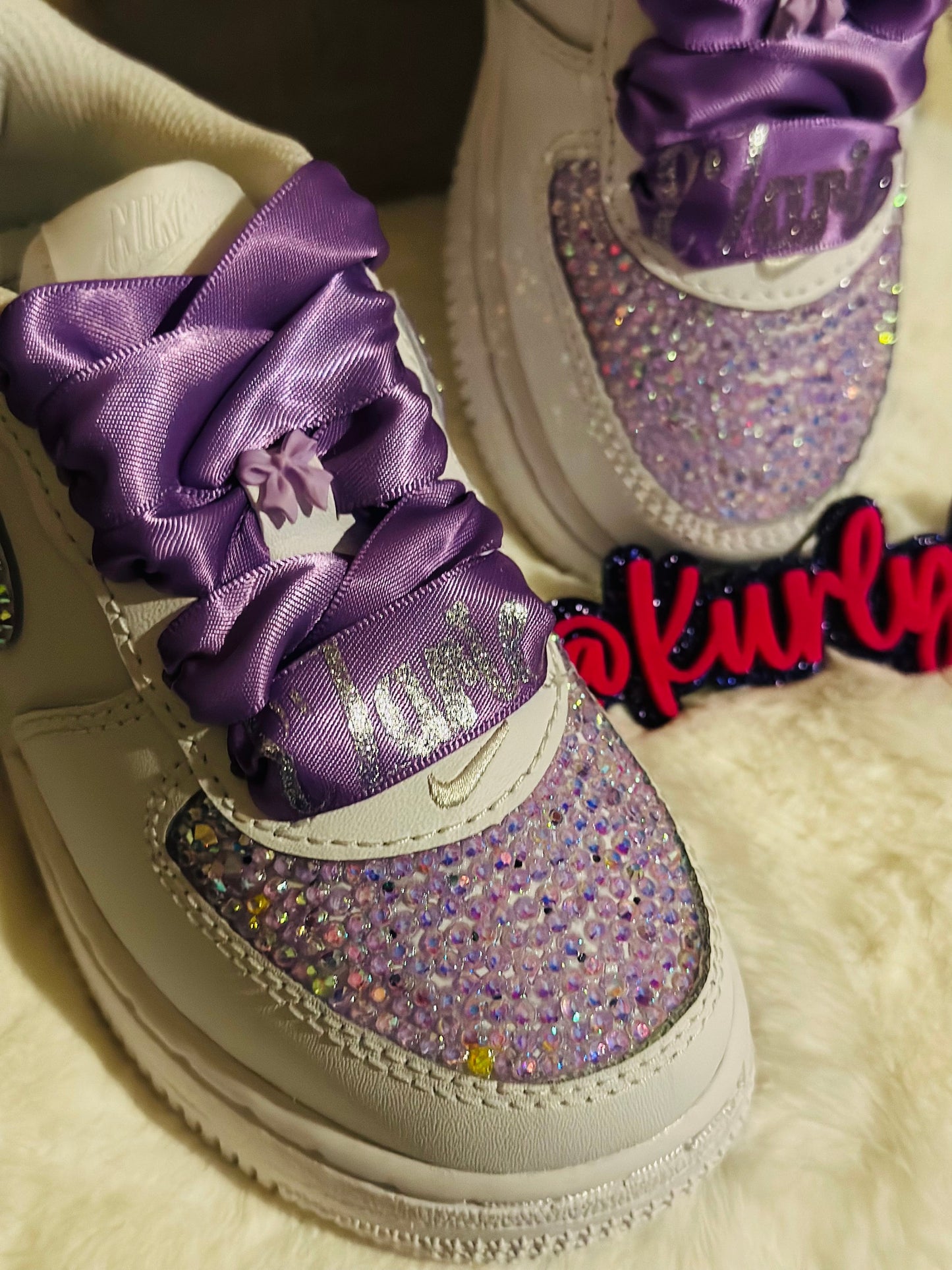 Toddler and Youth Custom Air Force One's, custom shoes- personalized Air Force-Blinged shoes-personalized with wording