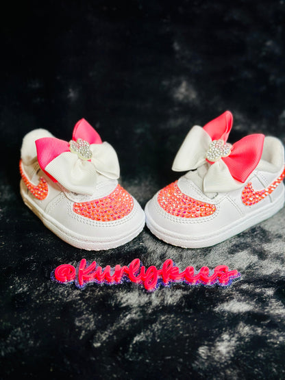 Custom blinged Air Force One’s infant sizes 1-4/authentic Nike shoes with original box